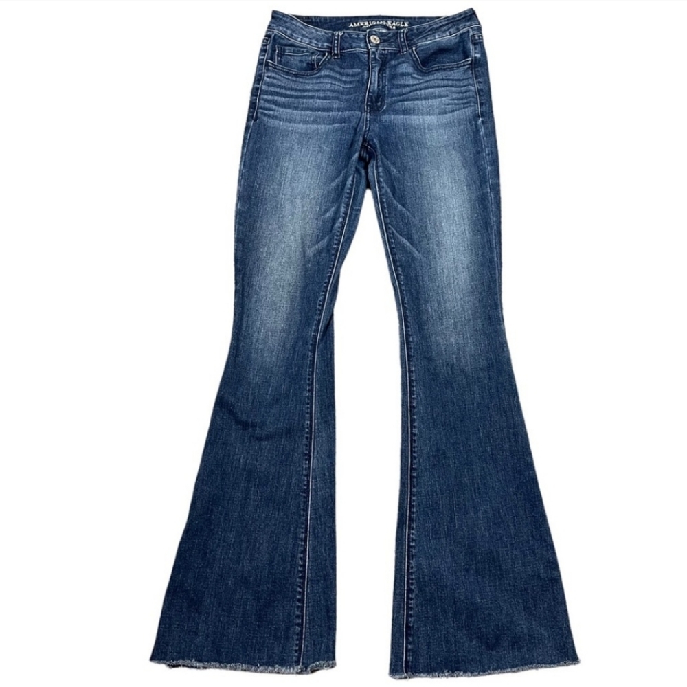 AEO American Eagle Outfitters HI RISE Artist 16 long Wide Flare 70s Festival